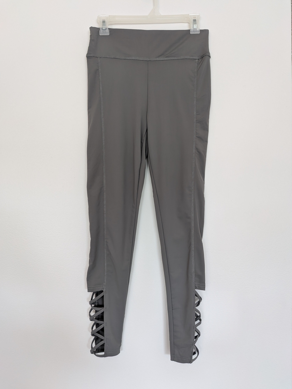 Gray Cutout Ankle Leggings Activewear Yoga Pants M - Picture 2 of 3